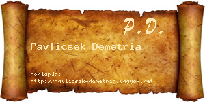 Pavlicsek Demetria névjegykártya